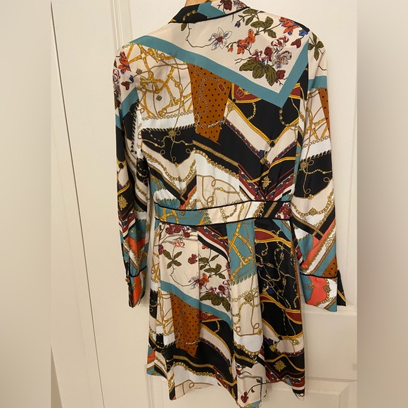 🧁ZARA floral Baroque chain patch work pleated dress- SZ: XS. NWOT - Picture 8 of 15